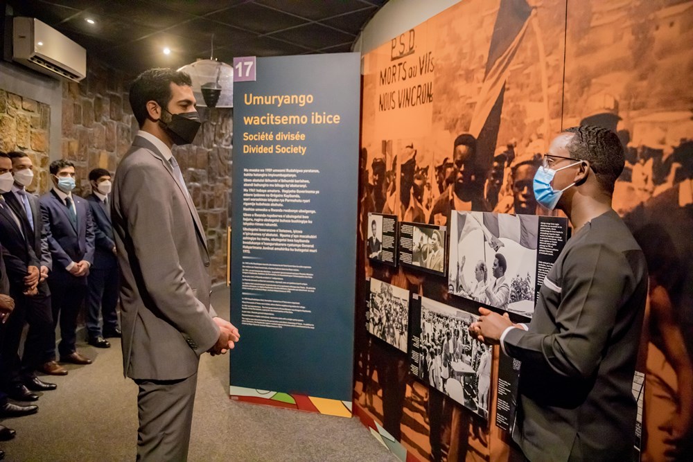 Sheikh Shakhboot and his delegation was also taken through different sections of the memorial to learn about history of the 1994 Genocide against Tutsi. 
