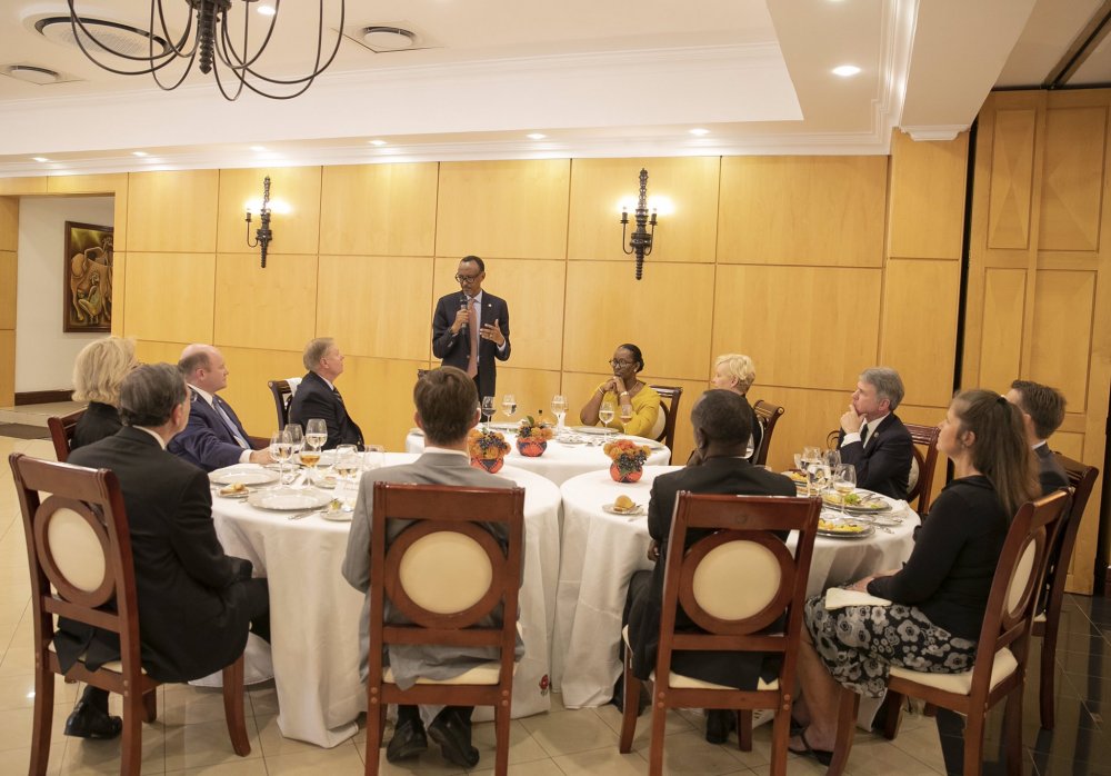 President Paul Kagame and First Lady Jeannette Kagame yesterday received the United States of America (USA) congressional delegation at Village Urugwiro