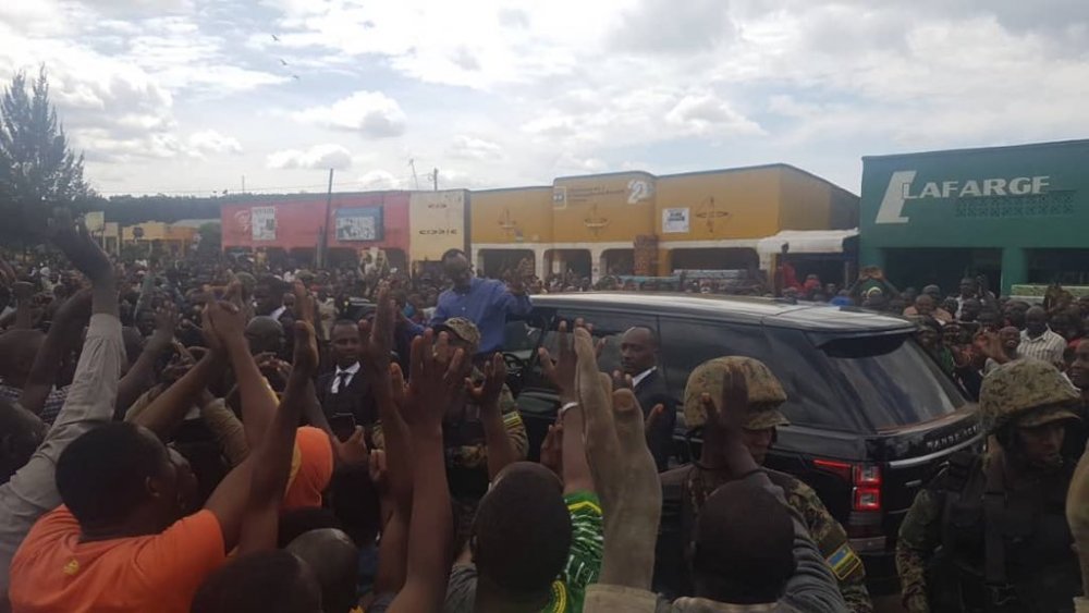 President Paul Kagame made a surprise stop in Nyamata town, where he greeted residents