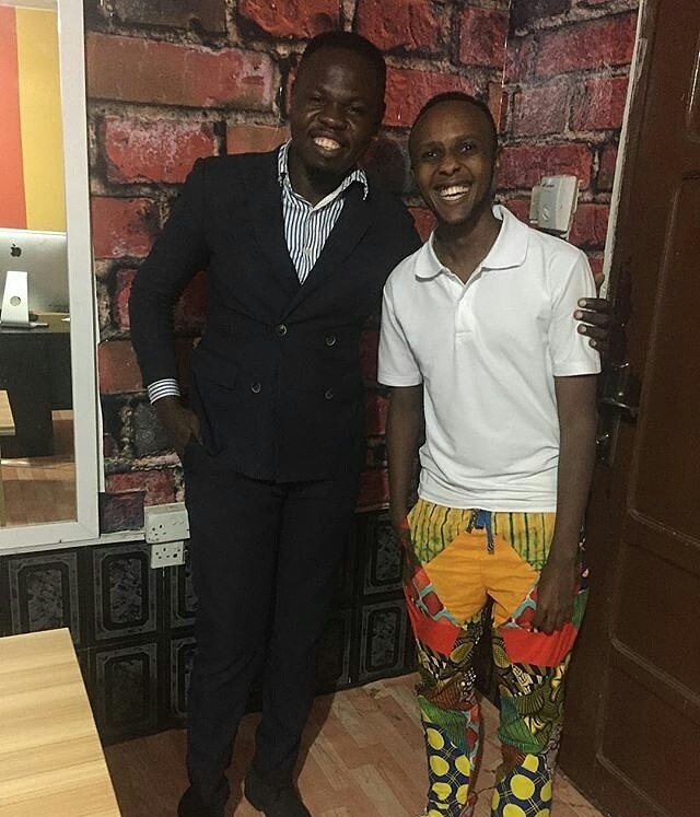 Daniel Ndayishimiye with the CEO of Global Ovations; Raji