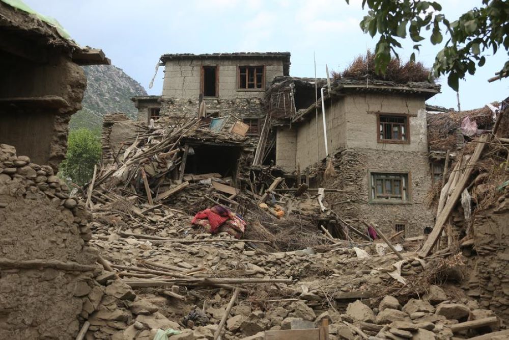 This photo taken on Sept. 1, 2025 shows a view of the earthquake-hit area in Nurgal district of Kunar province, Afghanistan. (Photo By Saifurahman Safi/Xinhua)