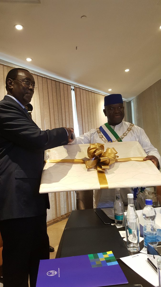 On Behalf of Rwanda, the President of the Rwandan Senate, Bernard Makuza, attended the inauguration ceremony of the Rtd. Brigadier Julius Maada Bio as Sierra Leone President