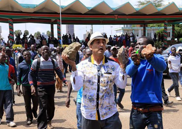 Embakasi South MP Irshad Sumra leads Cord supporters who had gathered at Uhuru Park on June 6, 2016 to protest against the electoral body. The Opposition has called the protests to force out of office the Independent Electoral and Boundaries Commission (IEBC), which it accuses of, among other things, corruption and favouring Jubilee.