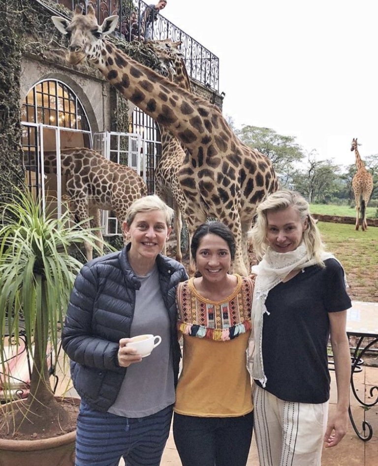 Ellen and Portia were also recently seen in Nairobi, Kenya where they were spending time at Giraffe Manor.