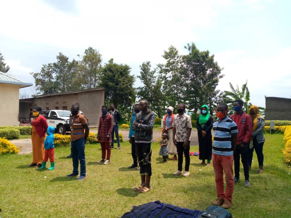 Deportees including women, men and children arrived at Cyanika border in Burera district yesterday around 4p.m.  