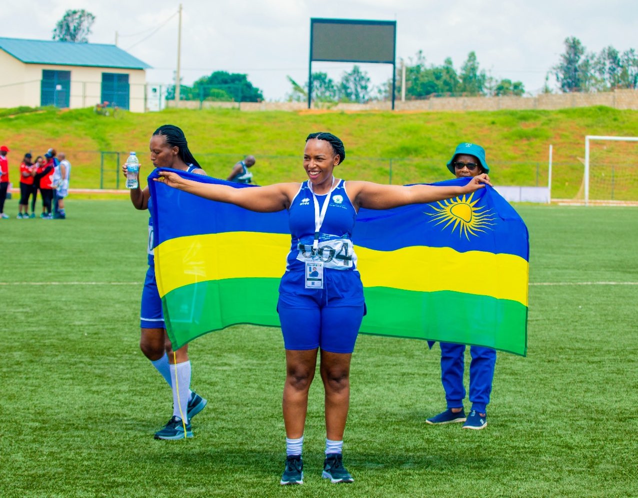 Deputy Mukabalisa Germaine won the Bronze Medal in the 800-meter race.