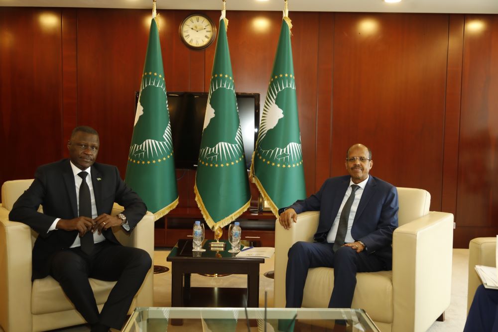 The Chairperson of the AU Commission, Mahmoud Ali Youssouf, received Charles Karamba, Ambassador of the Republic of Rwanda to Ethiopia and Permanent Representative to the African Union on June 13, 2025.