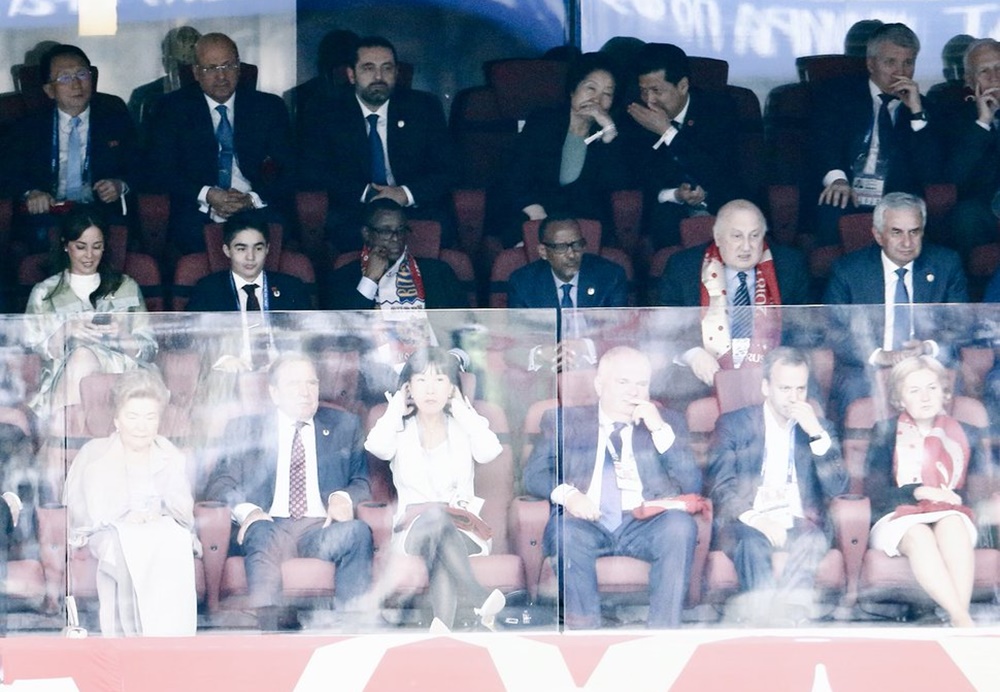 President Kagame in the Luzhniki Stadium,last year’s World Cup in Russia,