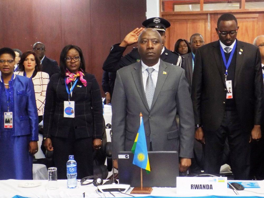 Ngirente speaks at the opening of the 20th COMESA Heads of State and Government Summit in Lusaka, Zambia.