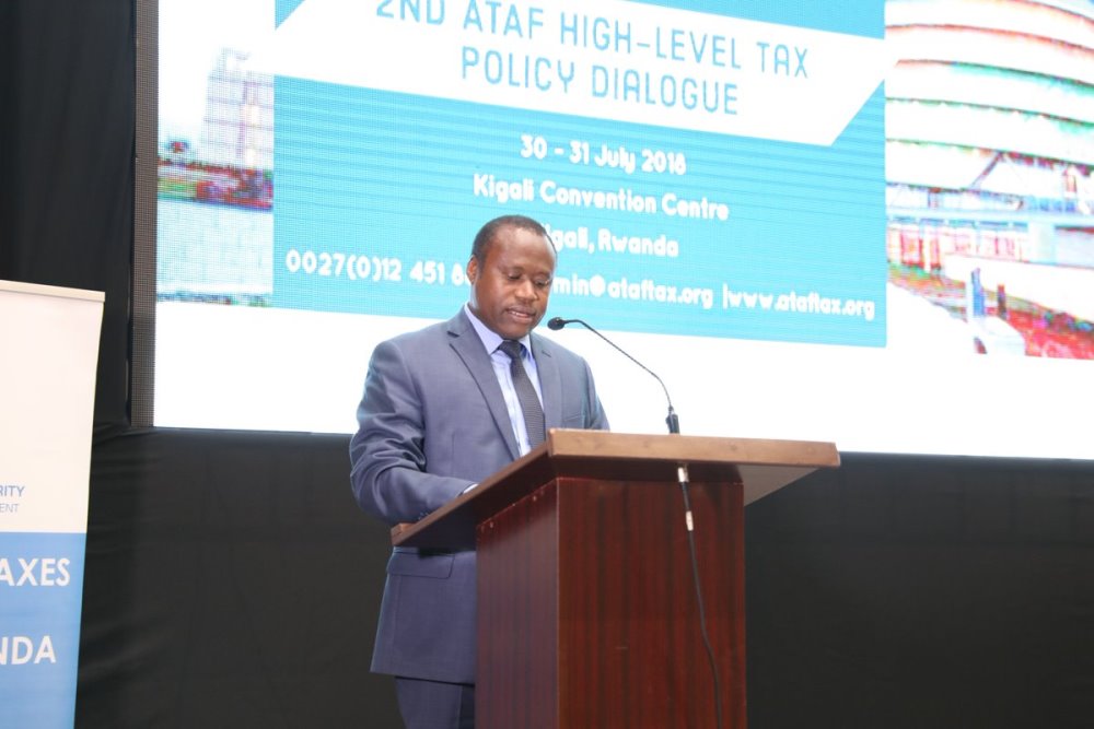 Minister Ndagijimana speaks at the event