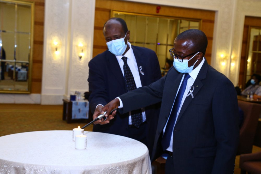 Participants lighting the flame of hope.