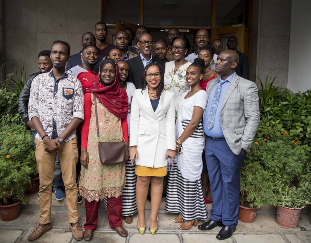 Rwandans in Beijing took a group Photo with the Head of State, Paul Kagame