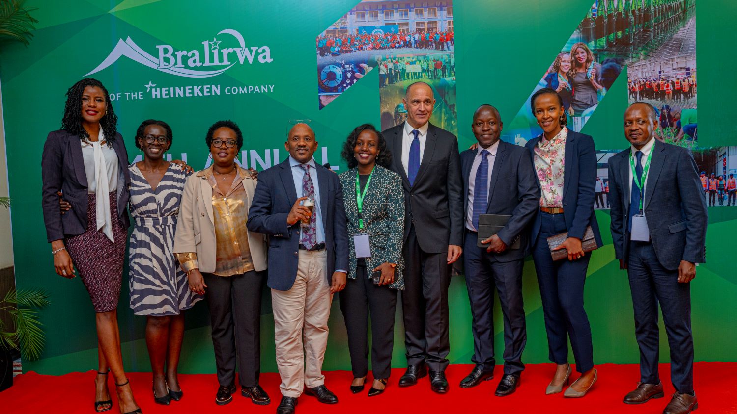 Group photo of the Board of Directors and the Bralirwa Management Team.