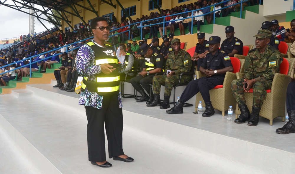 Southern Province Governor, Marie Rose Mureshyankwano speaks at the event