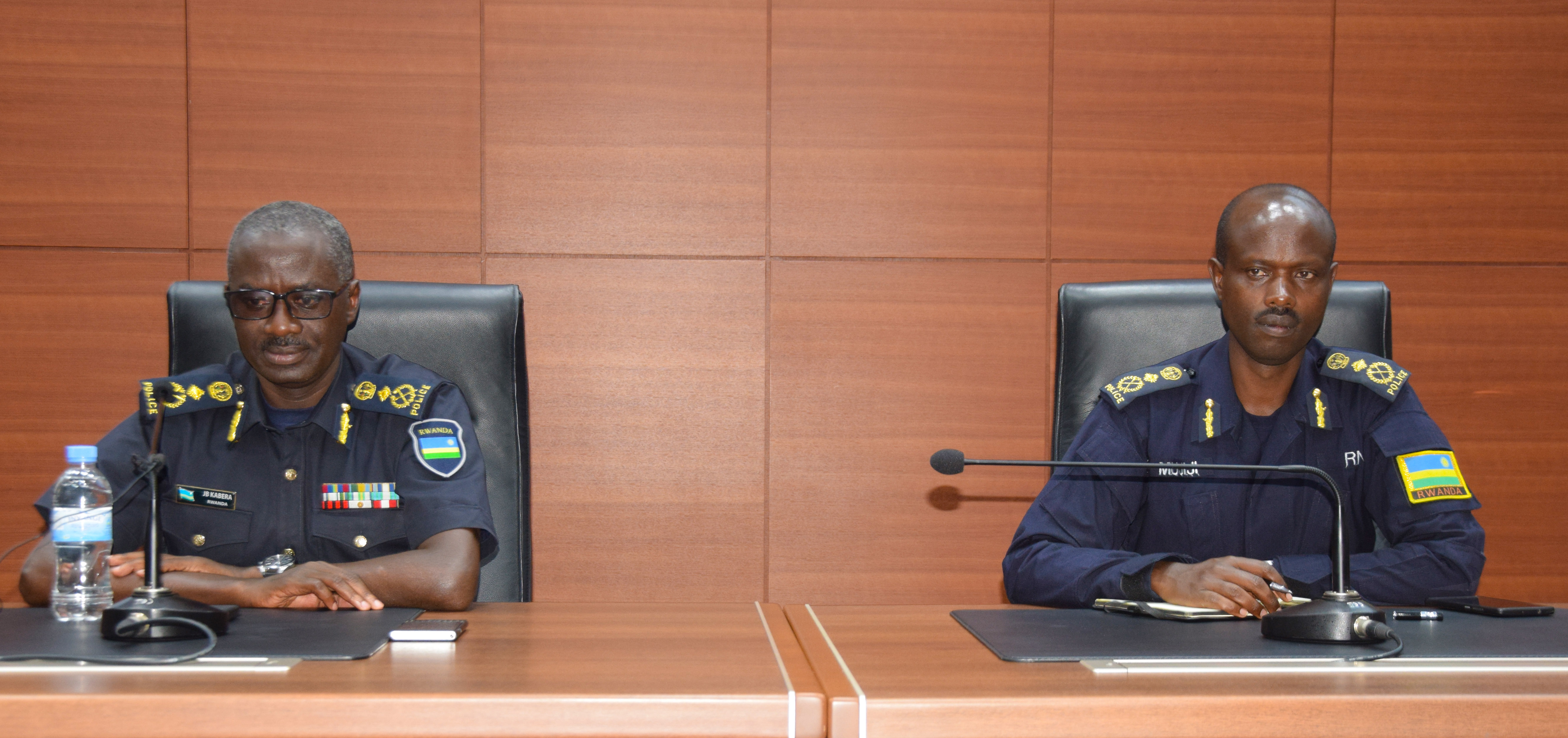 RNP spokesperson, Commissioner of Police (CP) John Bosco Kabera and CP Rafiki Mujiji, Commissioner for Traffic and Road Safety department