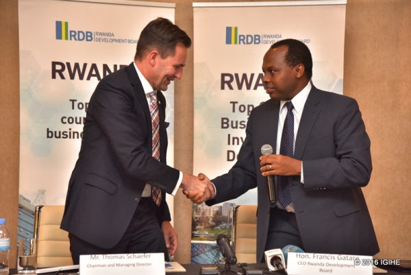 On behalf of the Government of Rwanda, the MoU was signed by CEO Francis Gatare of Rwanda Development Board while CEO Thomas Schäfer of Volkswagen Group in South Africa signed for the car manufacturer.