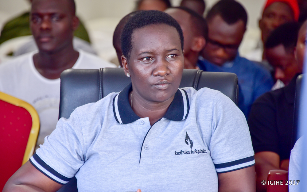 The Minister of Sports and Culture,Uwacu Julienneattending commemoration of victims of 1994 genocide against Tutsi in Kicukiro yesterday.