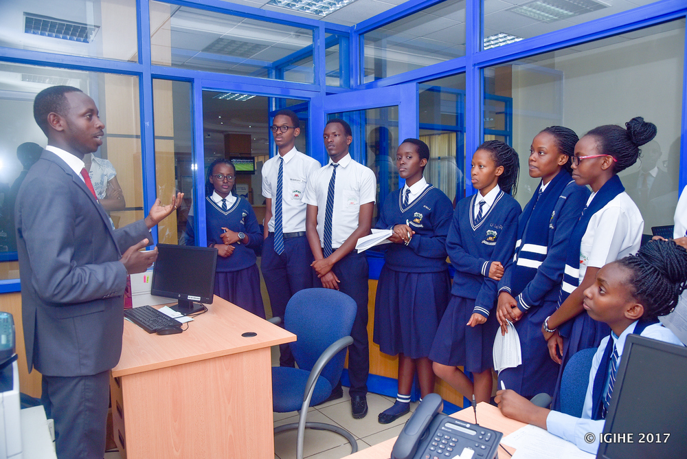 New Vision High School students were encouraged on saving culture during their study trip at I&M Bank Rwanda headquarters yesterday. 