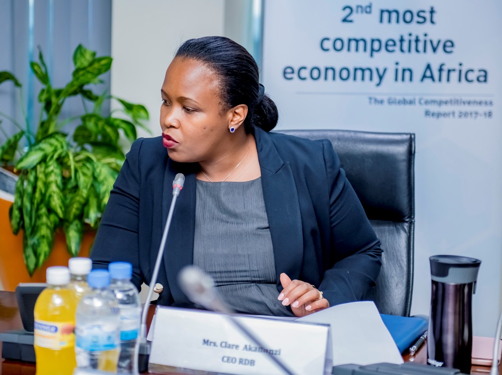 The President was received by RDB CEO, Clare Akamanzi 