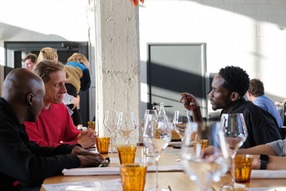 Mr Eazi with Ahti Heinla, founding developer of Skype and founder of Starship Technologies.
