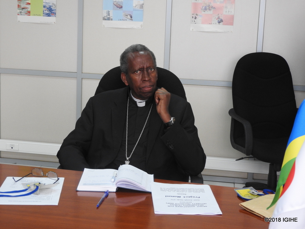 Catholic Bishop of Kabgayi, Mgr Smaragde Mbonyintege was attending the event