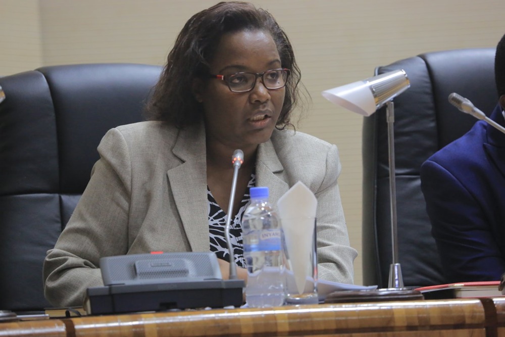 The Minister of Agriculture and Animal Resources, Geraldine Mukeshimana.