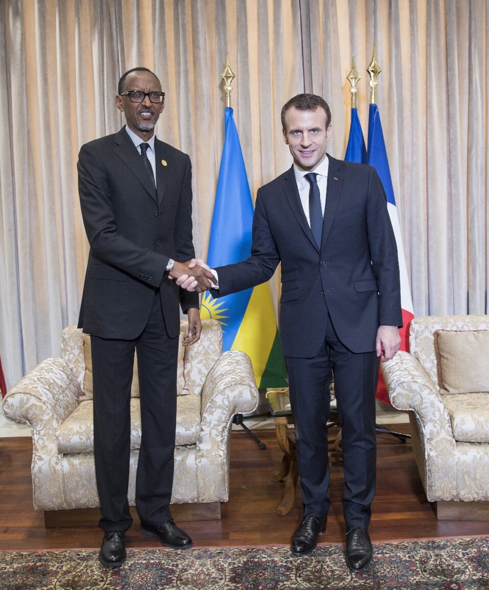 Kagame and France President Emmanuel Macron