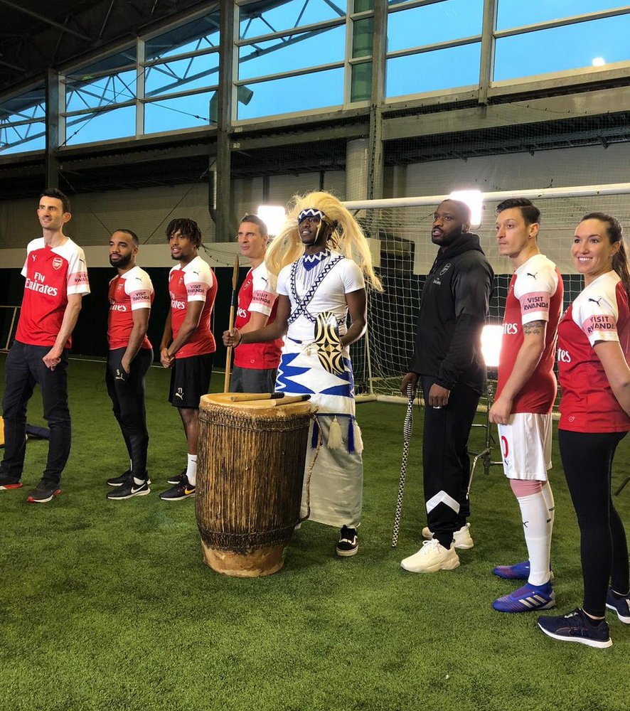 Rwanda’s Champions Challenge brought together three Arsenal fans, three Arsenal first-team players, Mesut Ozil, Alexandre Lacazette and Alex Iwobi, who worked in a variety of challenges, testing both their football skills and knowledge of Rwanda.