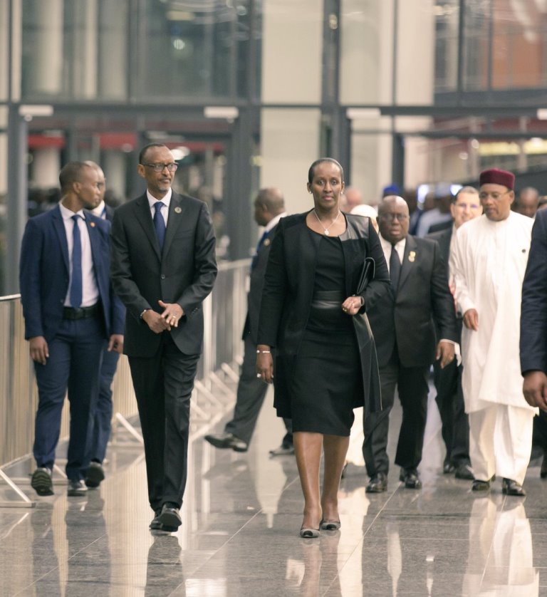 President Kagame and First Lady arrive in Kigali Convention Centre to host a State Banquet