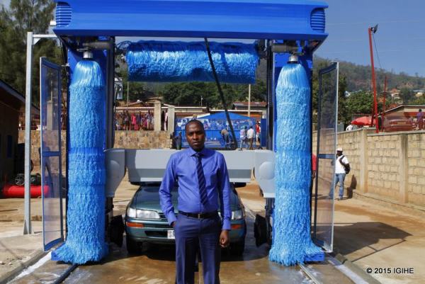 Jackson Runezerwa, the CEO of LEDAT  at the introduced car wash