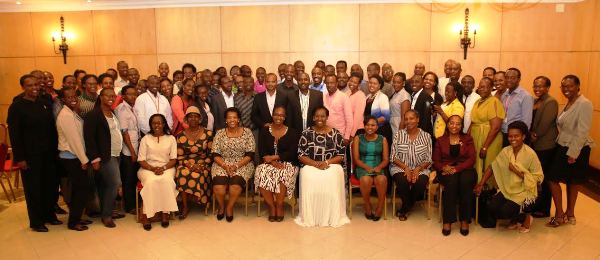 The founder of Imbuto Foundation ,Madam Jeannette Kagame and DG, Bakuramutsa along with the board committee during the annual forum held on 22nd January,2016