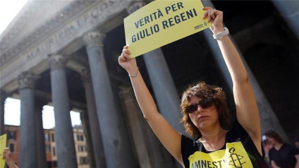Regeni's body was found by the side of a road in Egypt, bearing signs of brutal torture