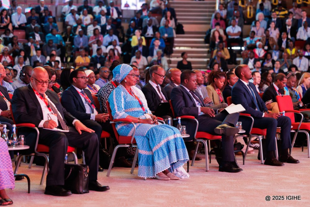 Participants of the conference following discussions at Kigali Convention Centre.