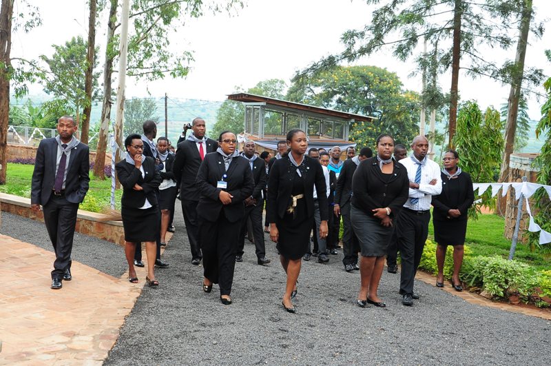 Ecobank employees arriving at Ntarama memorial