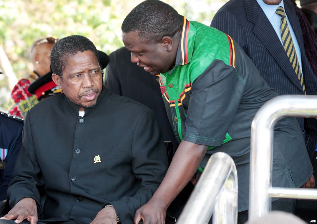 Minister Kalaba speaking to President Edgar Lungu