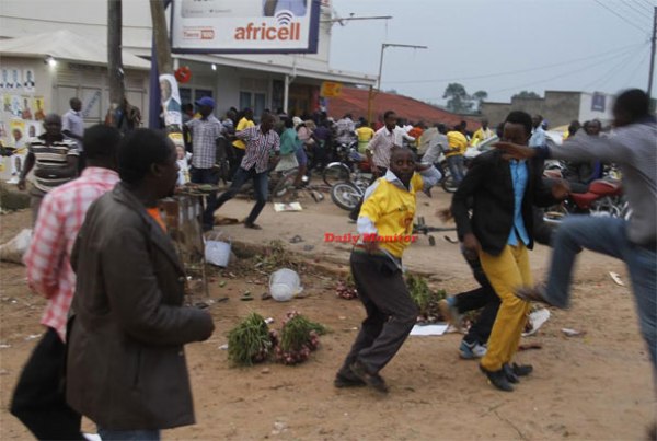Go Forward rally ended in kicks and punches between the supporters of the ruling NRM party and the security detail of John Patrick Amama Mbabazi.