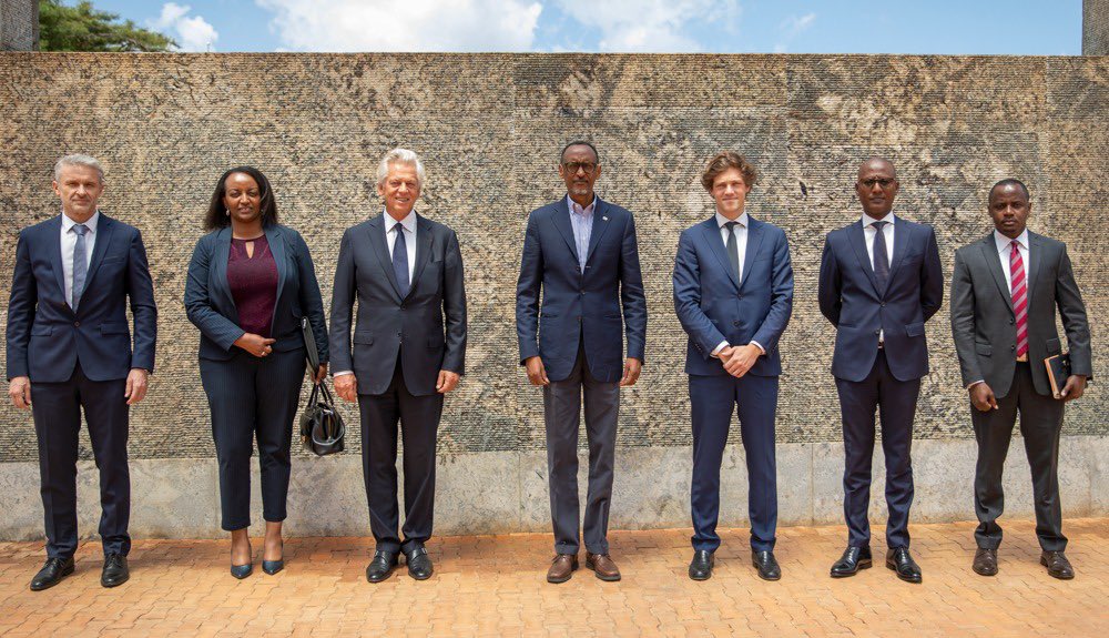 President Paul Kagame yesterday received Eric Duval, the CEO of Duval Group with his team.