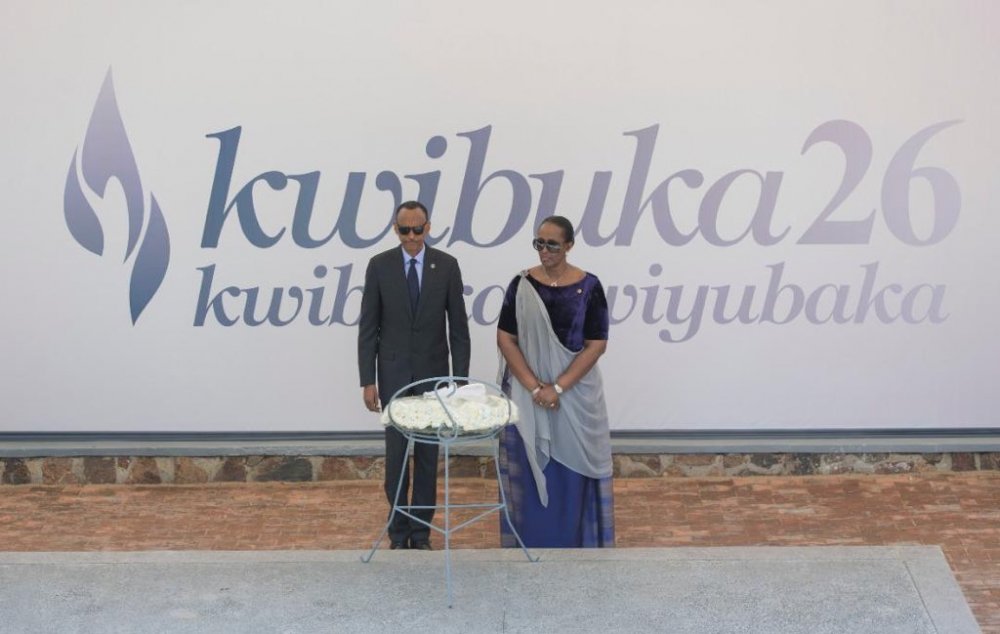 President Paul Kagame and First Lady Jeannette Kagame lay wreath Kigali Genocide Memorial in commemorating for the 26th the 1994 Genocide against Tutsi