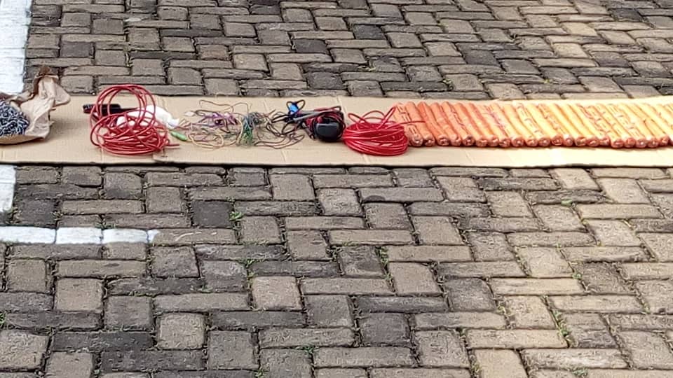 Some of explosives suspects would use to shatter buildings in Kigali City.