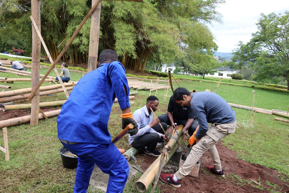 Experts, researchers, policy makers, architects, engineers, and carpenters convened, engaging in practical workshops to enhance their understanding of modern bamboo construction techniques.