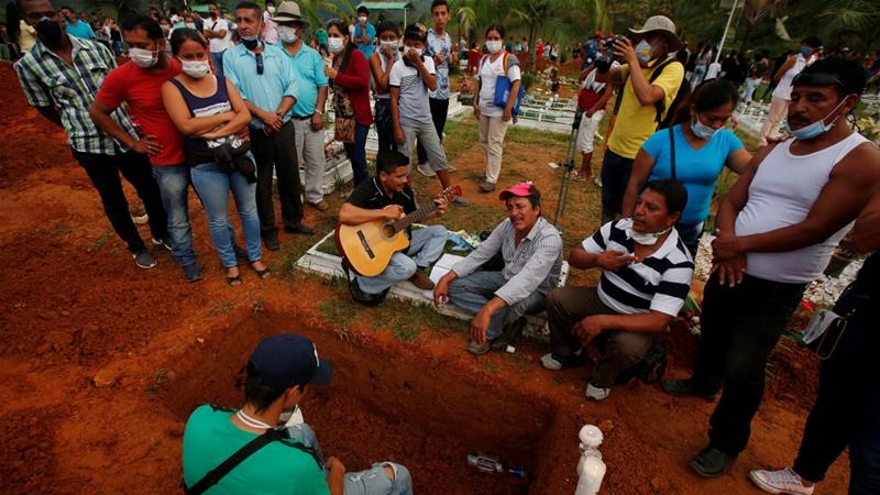 Rescue workers urged family members to bury the bodies quickly to avoid spread of disease