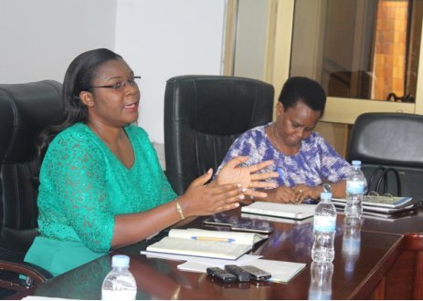 The Minister of Public Service and Labor, Judith Uwizeye explaining to parliamentarians