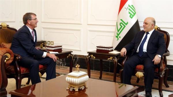 Ashton Carter, left, said US advisers are prepared to accompany Iraqi battalions if needed, as those units begin an offensive to retake Mosul 