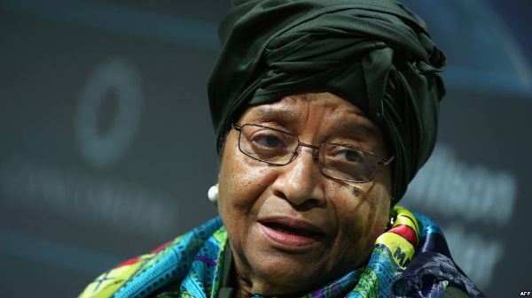 President of Liberia, Ellen Johnson Sirleaf speaks at the 2016 Concordia Summit at the Grand Hyatt New York, in New York City, Sept. 20, 2016.