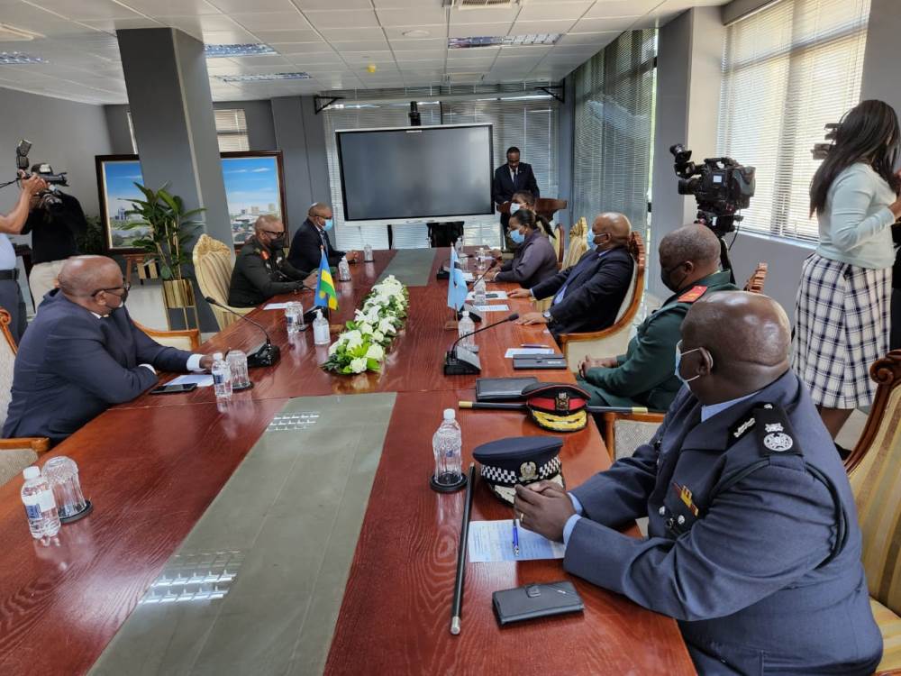 Rwanda's delegation during discussions with counterparts from Botswana. 