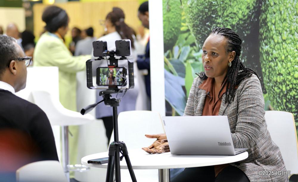 Janet Basiima, Export Market Development and Innovation Division Manager during an interview with IGIHE.