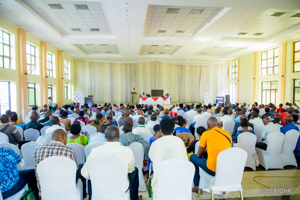 Agronomists and agro-dealers during a training on Smart Nkunganire System in 2019.