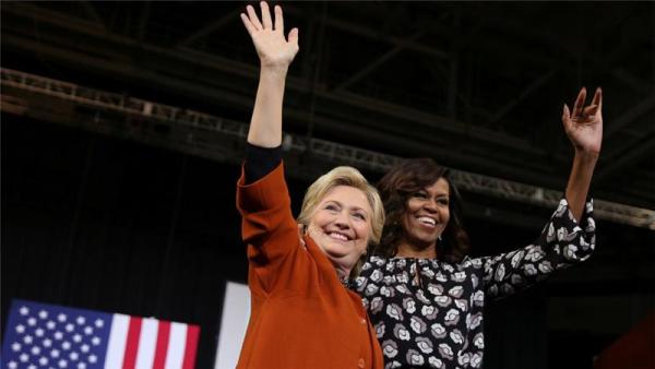 Obama made history by joining Clinton, for the first time, on stage on Thursday