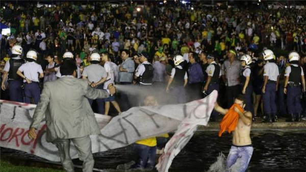 Thousands of protesters took to the streets of the capital Brasilia calling for Rousseff's resignation