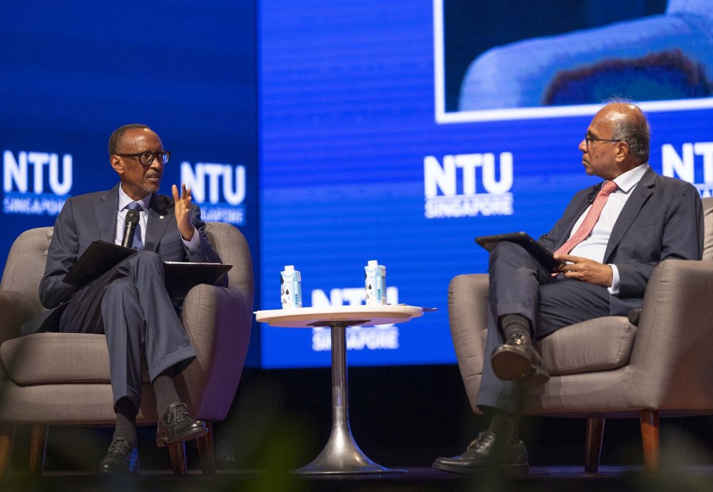 President Kagame delivering ‘Majulah Lecture’ to close to 1000 participants in a session moderated by Prof. Subra Suresh, President of Nanyang Technological University in Singapore.